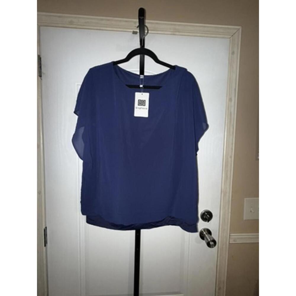 Uvplove Navy Chiffon Blouse XL